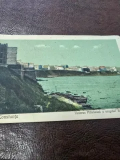 Carte postala, Constanta vedere pitoreasca a orasului dupa maree, 1924