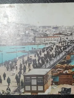 Carte postala, Constantinopole, Pond de Galata et Pera, color