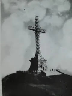 Carte postala, Crucea de pe varful Omul si Caraimanul, 1942