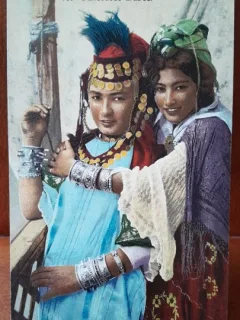 Carte postala, dansatoare arabe, perioada interbelica