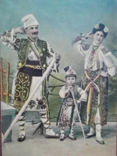 Carte postala, Dansatori nationali romani, perioada interbelica