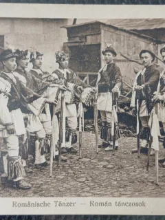 Carte postala, Dansatori romani, calusari, 1917