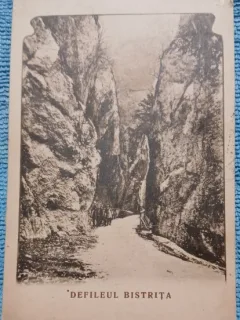 Carte postala, Defileul Bistrita, 1929