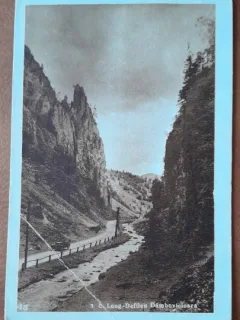 Carte postala, Defileul Lung Dambovicioara, perioada interbelica