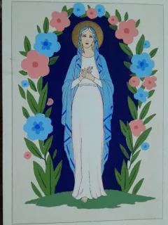 Carte postala, desen manual, Sacra ARS NOVA, perioada interbelica