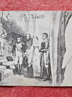 Carte postala, desen Napoleon la Tilsitt