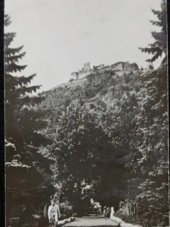 Carte Postala, Deva, vedere din parc spre cetate, 1943