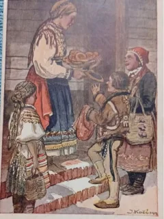 Carte postala din Cehia, Craciun Fericit, perioada interbelica