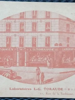 Carte postala din perioada interbelica, Laboratoires L-G Toraude, Paris