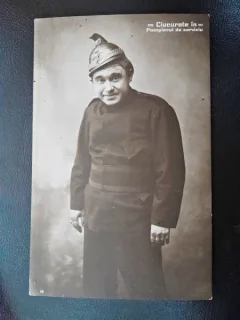 Carte postala, Dl. Ciucurete in Pompierul de serviciu, inceput de secol XX