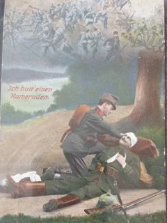Carte postala, Doi camarazi de arme, Germania, 1915