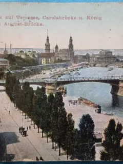 Carte postala, Dresden, Blick auf Terrasse, 1927