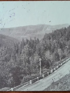 Carte postala, drum spre Borsec, perioada interbelica