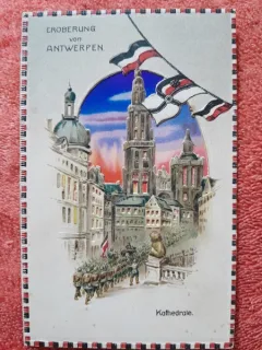 Carte postala, Eroberung von Antwerpen, Cathedrale, perioada interbelica
