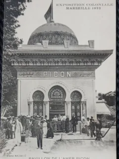 Carte postala, Expozitia Coloniala Marseille 1922, Pavilion de lAmer Picon