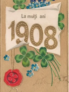 Carte postala - felicitare circulata in anul 1908