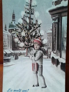 Carte postala, felicitare de an mou, anii 40