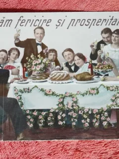 Carte postala, felicitare de sarbatori, 1946