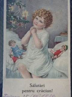 Carte postala, Felicitare pentru sarbatorile de iarna, 1930