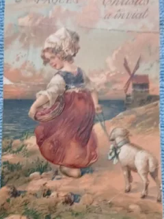 Carte postala, Felicitare pentru Sarbatorile Pascale, perioada interbelica