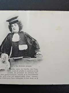Carte postala femeie avocat, inceput de secol XX