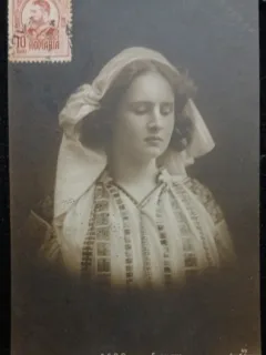 Carte Postala, Fotografie A.S.R. Printesa Elisaveta in ie si cu marama, 1912