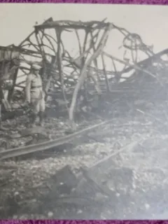 Carte Postala, Fotografie Linie ferata bombardata, al doilea razboi mondial