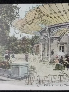 Carte Postala, Franta, Vichy, Terasa Cazinouluiu, 1907