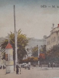 Carte postala, gimnaziu in Dej, perioada interbelica