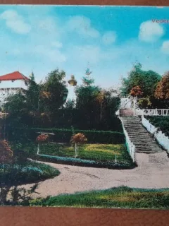Carte postala, Govora vedere din parc, perioada interbelica