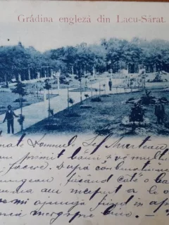 Carte postala, Gradina engleza din Lacul Sarat, 1899
