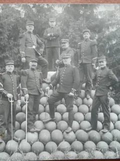 Carte postala, grup de militari, 1912