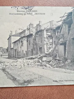 Carte postala, Guerre 1914-1915, Bombardement de Point Mousson, 1916