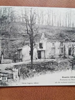 Carte postala, Guerre 1914-1918, Fontaine du Pere Hilarion, inceput de secol XX
