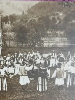 Carte Postala, Hora Romaneasca cu dansatori min costume traditionale, perioada interbelica