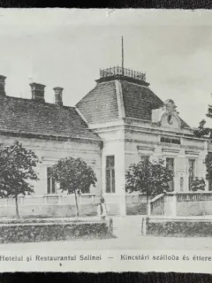 Carte postala, Hotelul si restaurantul Salinei, Romania, perioada interbelica