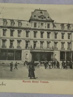 Carte postala, Iasi, marele Hotel Traian, perioada interbelica
