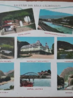 Carte postala, imagini din Baile Calimanesti, 1926