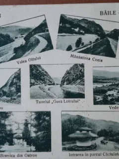 Carte postala, imagini din Baile Calimanesti, perioada interbelica