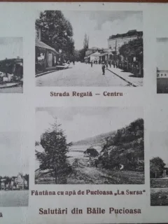 Carte postala, imagini din Baile Pucioasa, perioada interbelica
