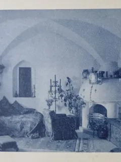 Carte postala, interior din Castelul Bran, 1930