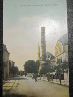 Carte postala, La colonne brulee, Stamboul, Constantinopole, color