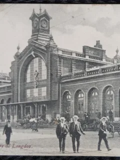Carte postala, Liege, La Gare de Lengdos, perioada interbelica