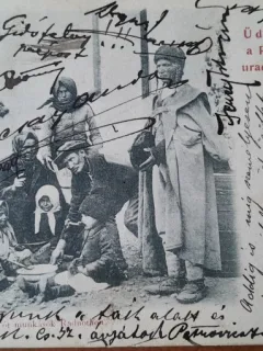Carte postala, locuitori din Iernut, Transilvania, 1918