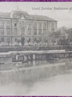 Carte Postala, Lugoj, Liceul Coriolan Brediceanu si Teatrul Comunal, 1923