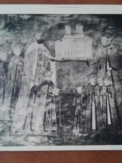 Carte postala, Manastirea Horezu, familia Ctitorului Constantin Brancoveanu