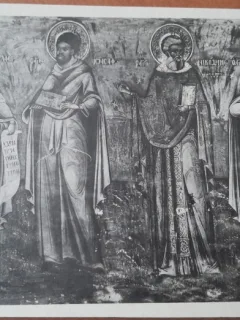 Carte postala, Manastirea Horezu, Picturi interioare