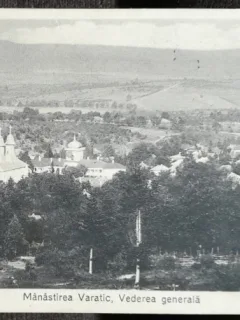 Carte postala, Manastirea Varatic, vedere generala, 1928