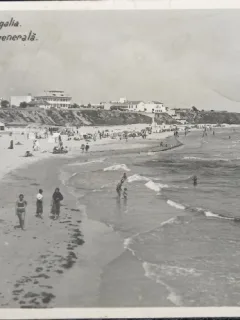 Carte Postala, Mangalia, plaja vedere generala, anii 40