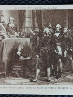 Carte Postala, Musee de Versailles, I. Couder- Installation du Conseil dEtat au Palais du Petit Luxembourg 25 decembrie 1799